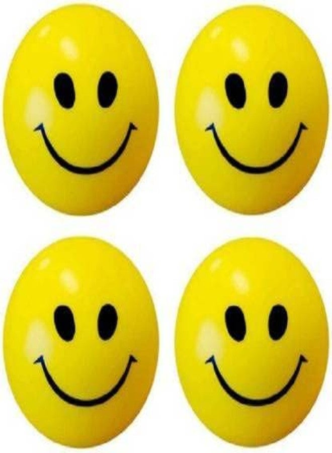 FLYmart Smiley Face Squeeze Stress Relief Ball | Soft Ball Stress Relieve Squeeze Balls Yellow |Toy for Kids and Adults for Stress Relief and Playing - 7 cm Each (4 Stress Smiley Ball) - Image 1